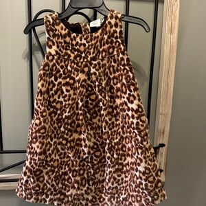 Leopard Print Sleeveless Dress baby gap sz 2t pockets!